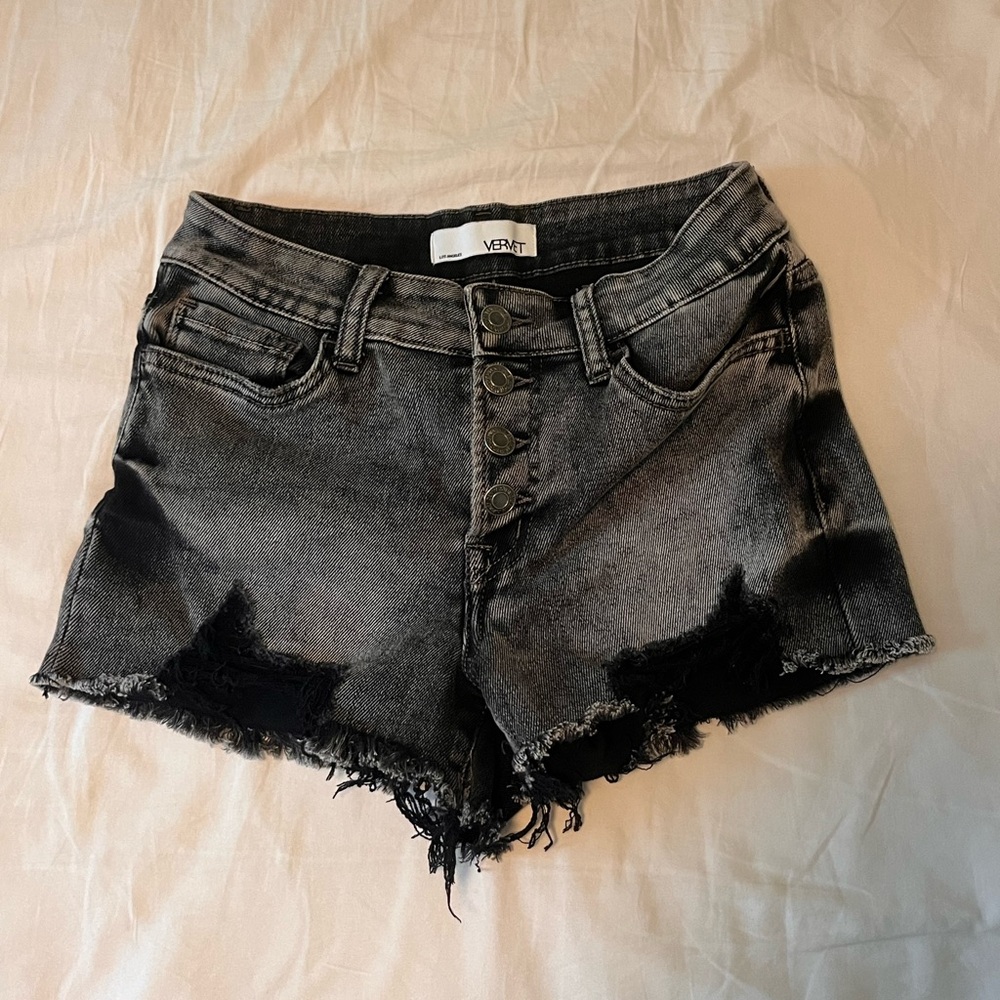 Mini distressed black denim/jean shorts!
